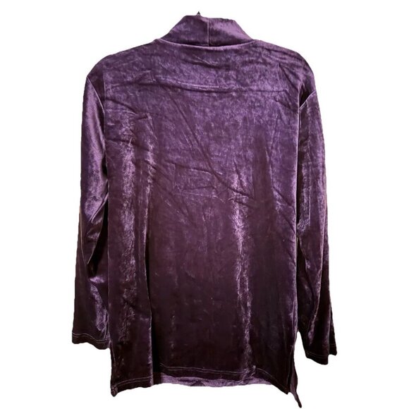 2 Piece Set Laura Tyler Pants and Blouse Velvet XL Long Sleeve Mock Turtleneck - Picture 5 of 6